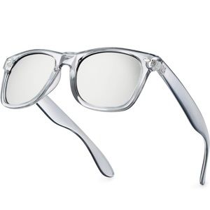 Translucent Frame Colorful Neon 80s Mirrored Sunglasses for Men Women